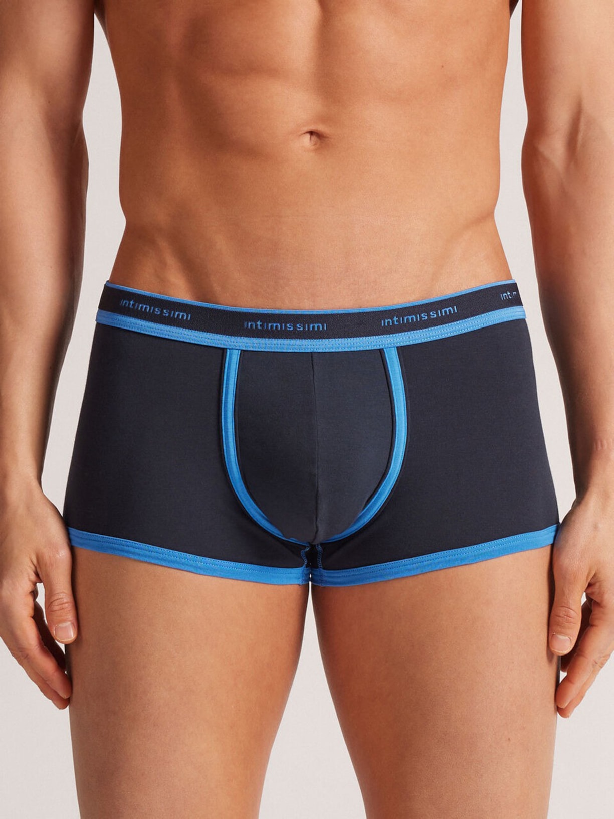 Cueca Boxer Em Algodão Supima Elástico Azul Intimissimi