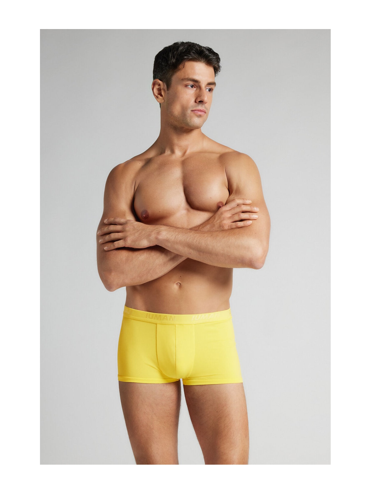 Cueca Boxer Em Microfibra Com Logótipo Amarelo Intimissimi