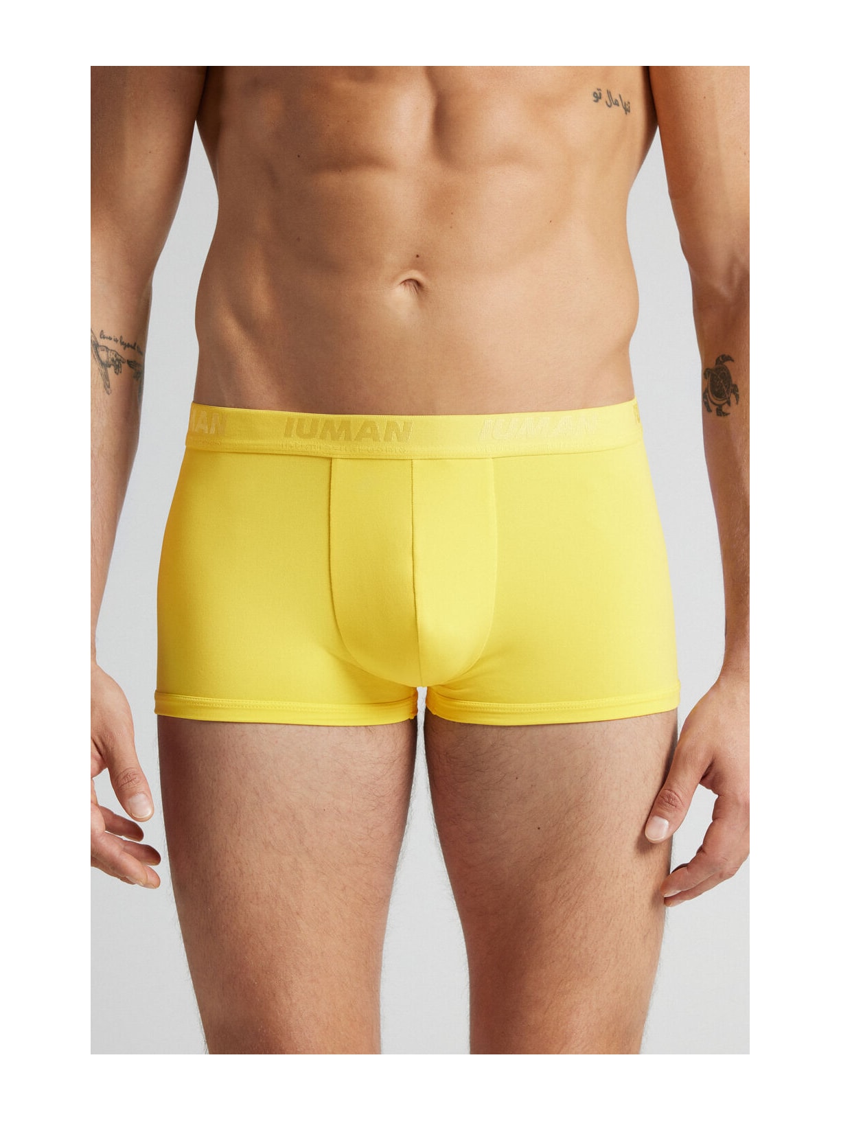 Cueca Boxer Em Microfibra Com Logótipo Amarelo Intimissimi