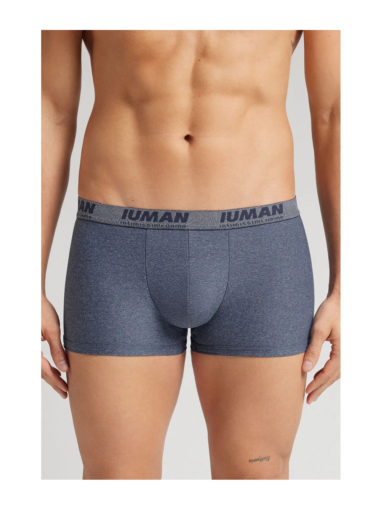 Cueca Boxer Em Microfibra Com Logótipo Azul Intimissimi