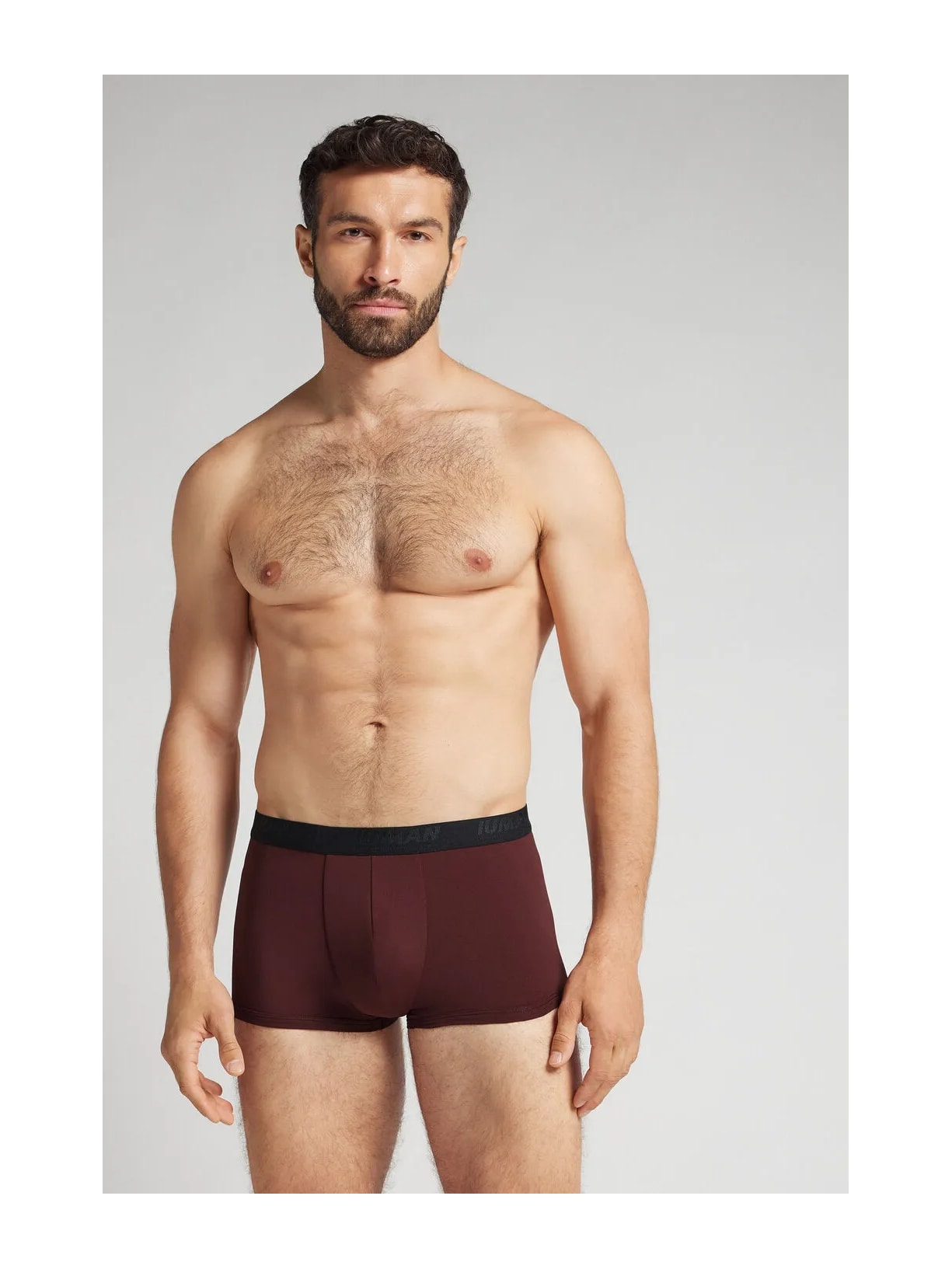 Cueca Boxer Em Microfibra Com Logótipo Bordô Intimissimi