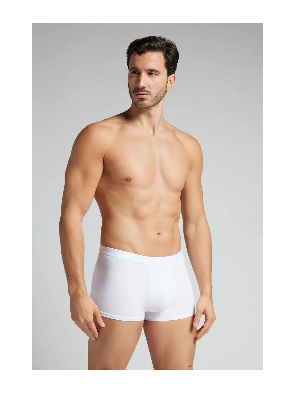 Cueca Boxer Em Microfibra Com Logótipo Branco Intimissimi