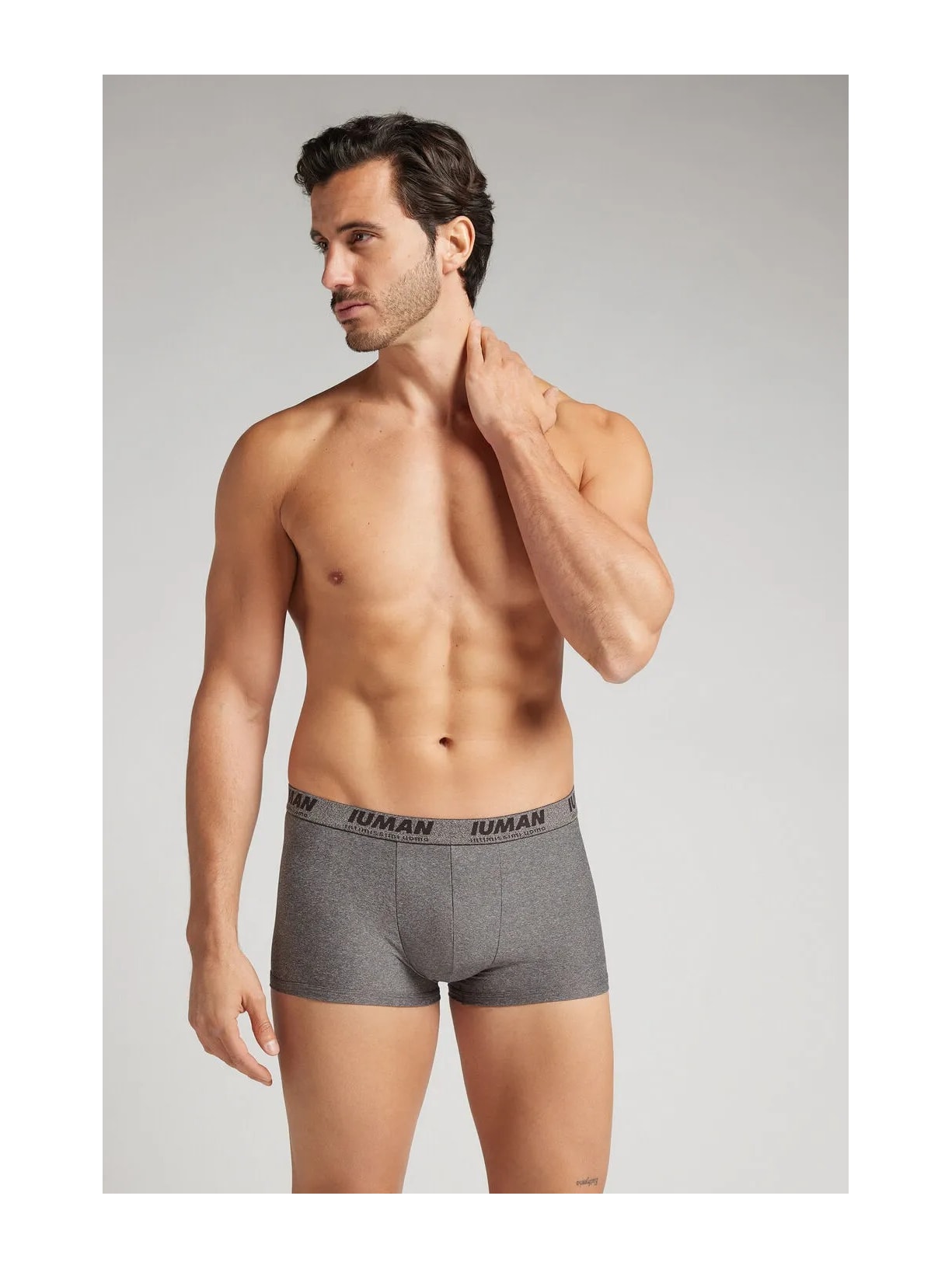 Cueca Boxer Em Microfibra Com Logótipo Cinza Intimissimi