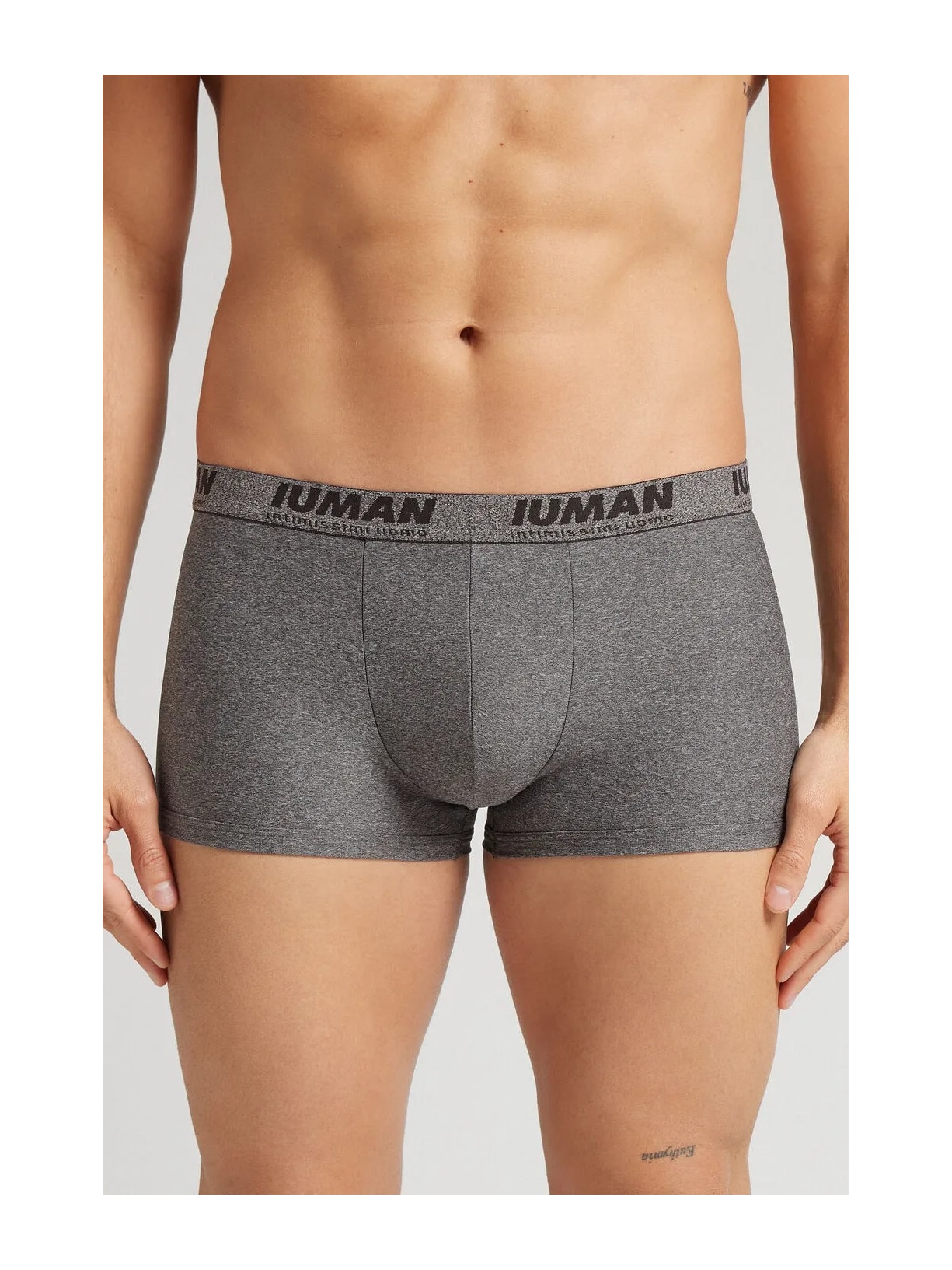 Cueca Boxer Em Microfibra Com Logótipo Cinza Intimissimi