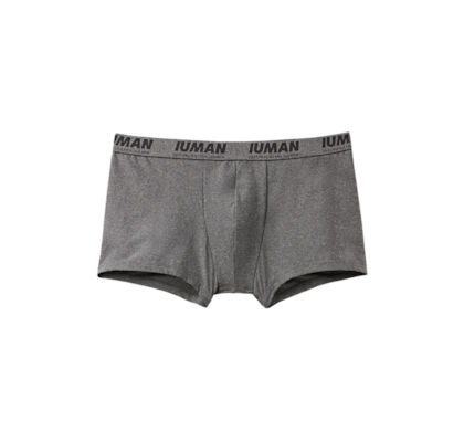 Cueca Boxer Em Microfibra Com Logótipo - Cinza