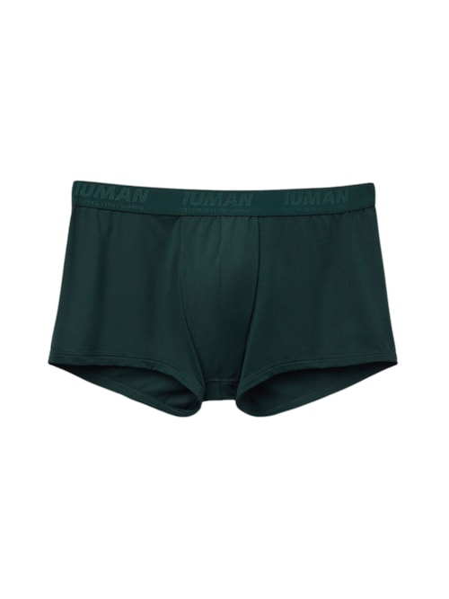 Cueca Boxer Em Microfibra Com Logótipo - Verde