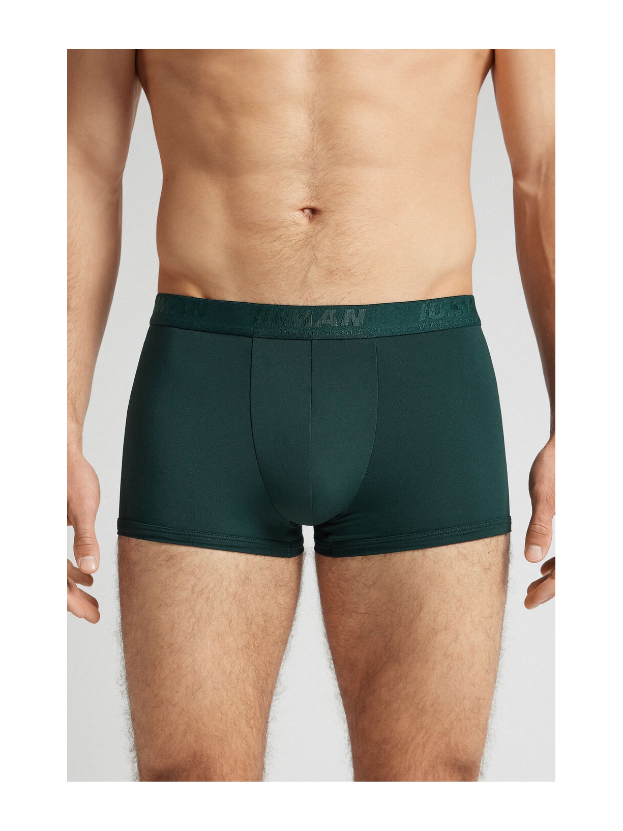 Cueca Boxer Em Microfibra Com Logótipo Verde Intimissimi