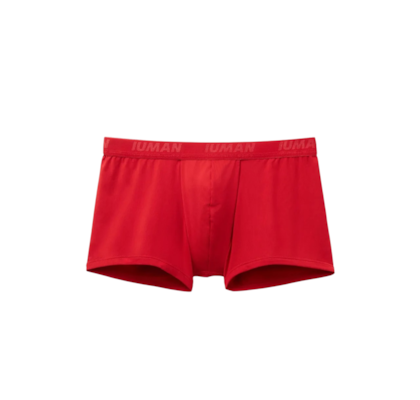 Cueca Boxer Em Microfibra Com Logótipo - Vermelho