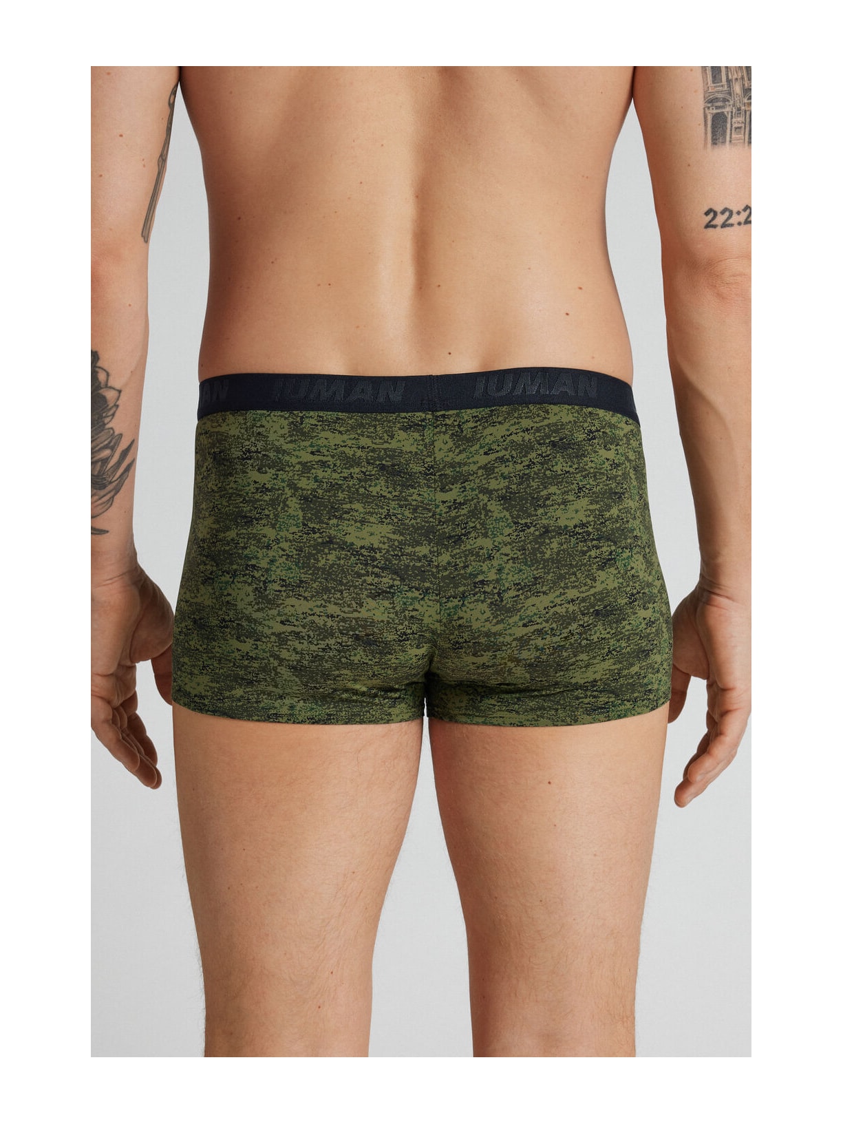 Cueca Boxer Em Microfibra Estampado Camuflagem Pixelada Verde Intimissimi