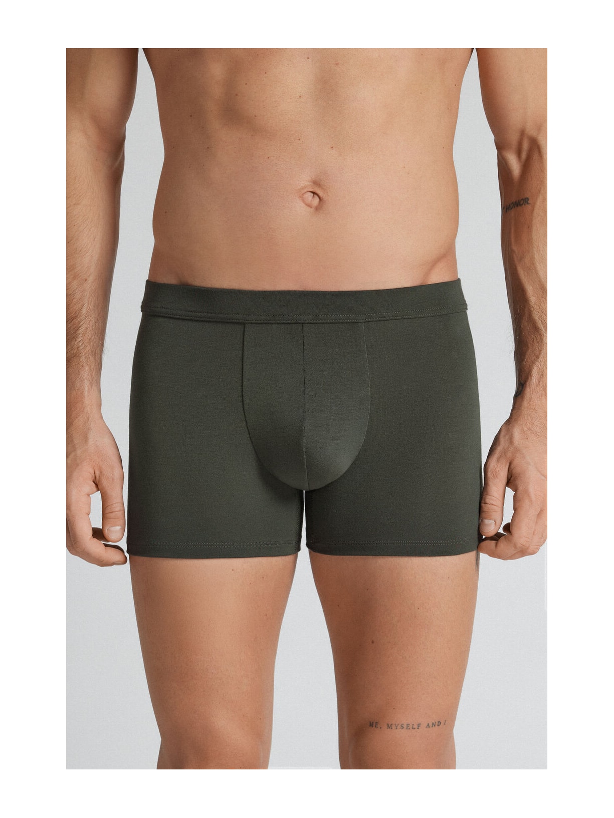 Cueca Boxer Em Modal e Seda Verde Intimissimi