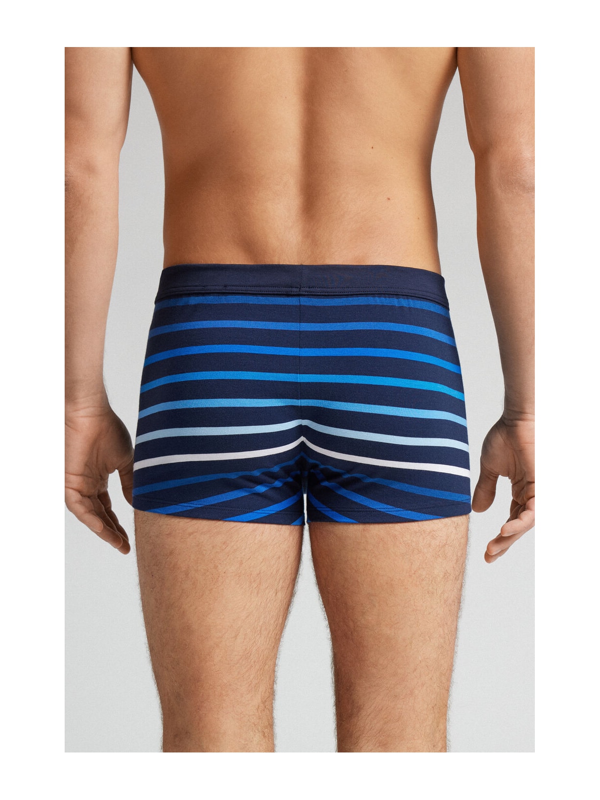 Cueca Boxer Listrada Em Algodão Supima Azul Intimissimi