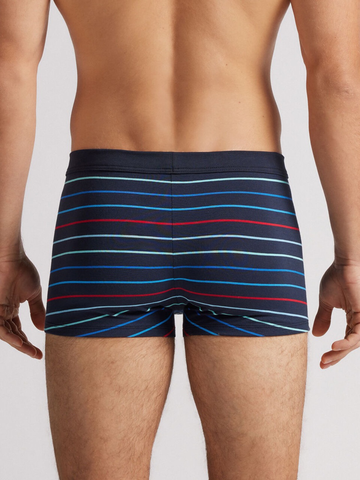 Cueca Boxer Listrada Em Algodão Supima Azul Intimissimi