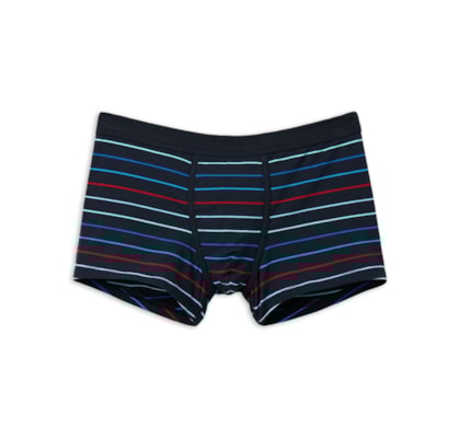 Cueca Boxer Listrada Em Algodão Supima - Azul