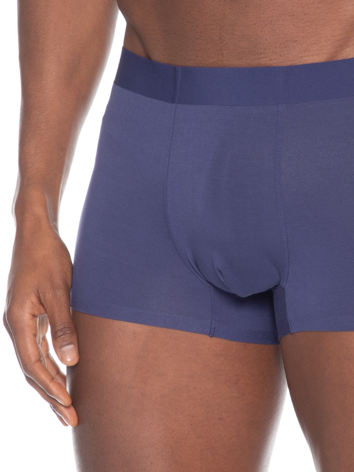 Cueca Boxer Masculina Modal Com Elastano Azul Escuro Basiq Men