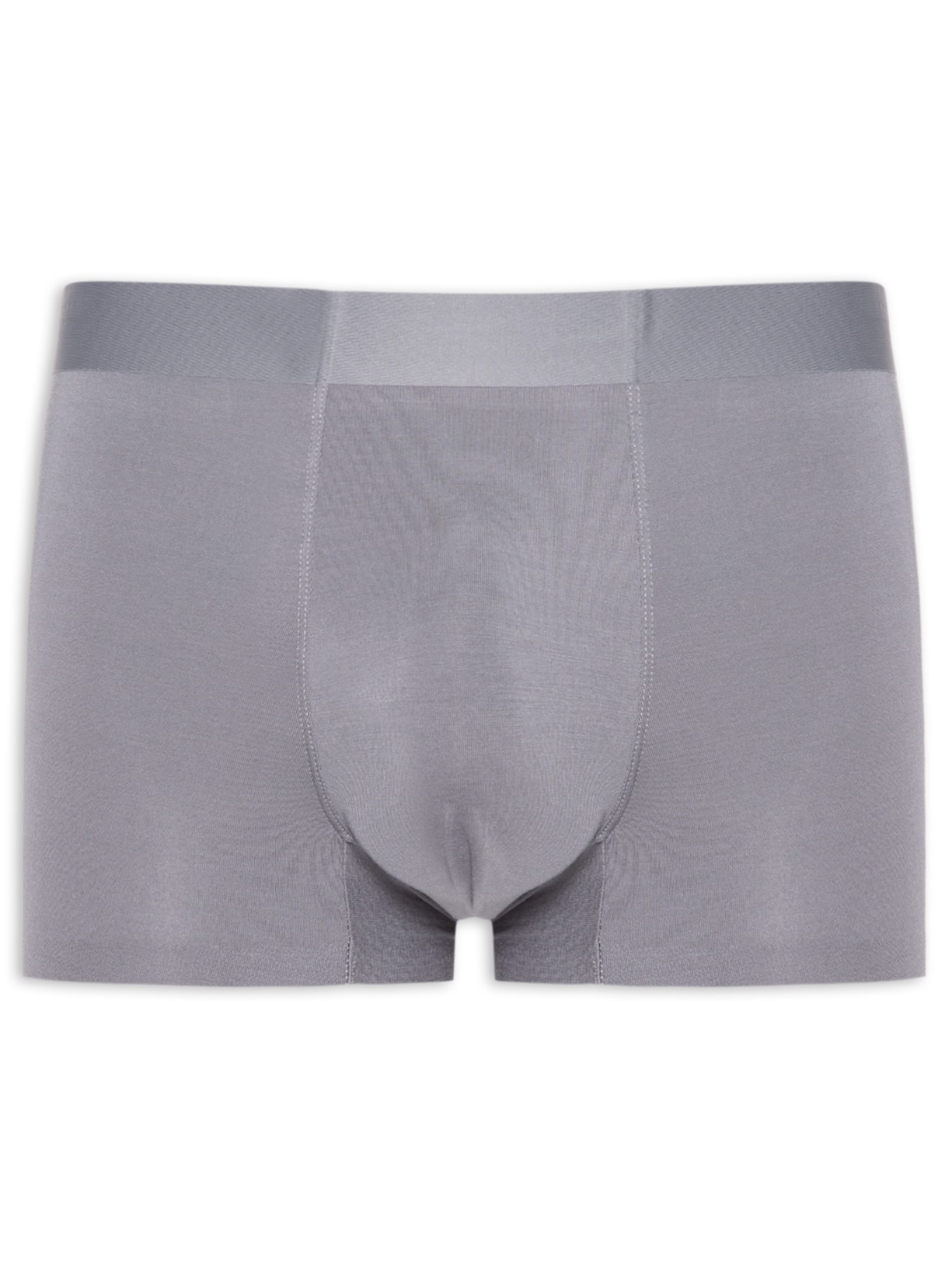 Cueca Boxer Masculina Modal Com Elastano Cinza Escuro Basiq Men