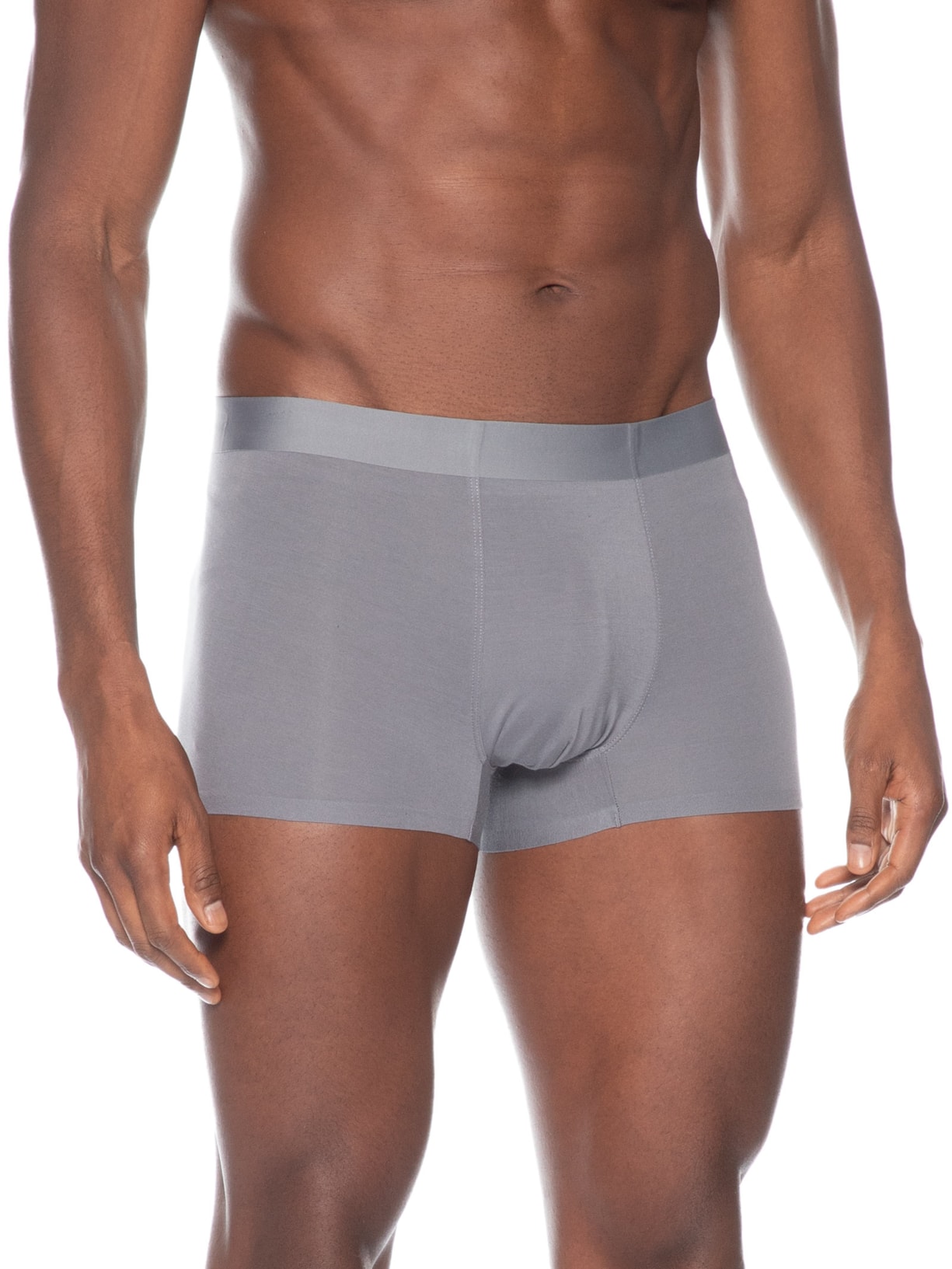 Cueca Boxer Masculina Modal Com Elastano Cinza Escuro Basiq Men