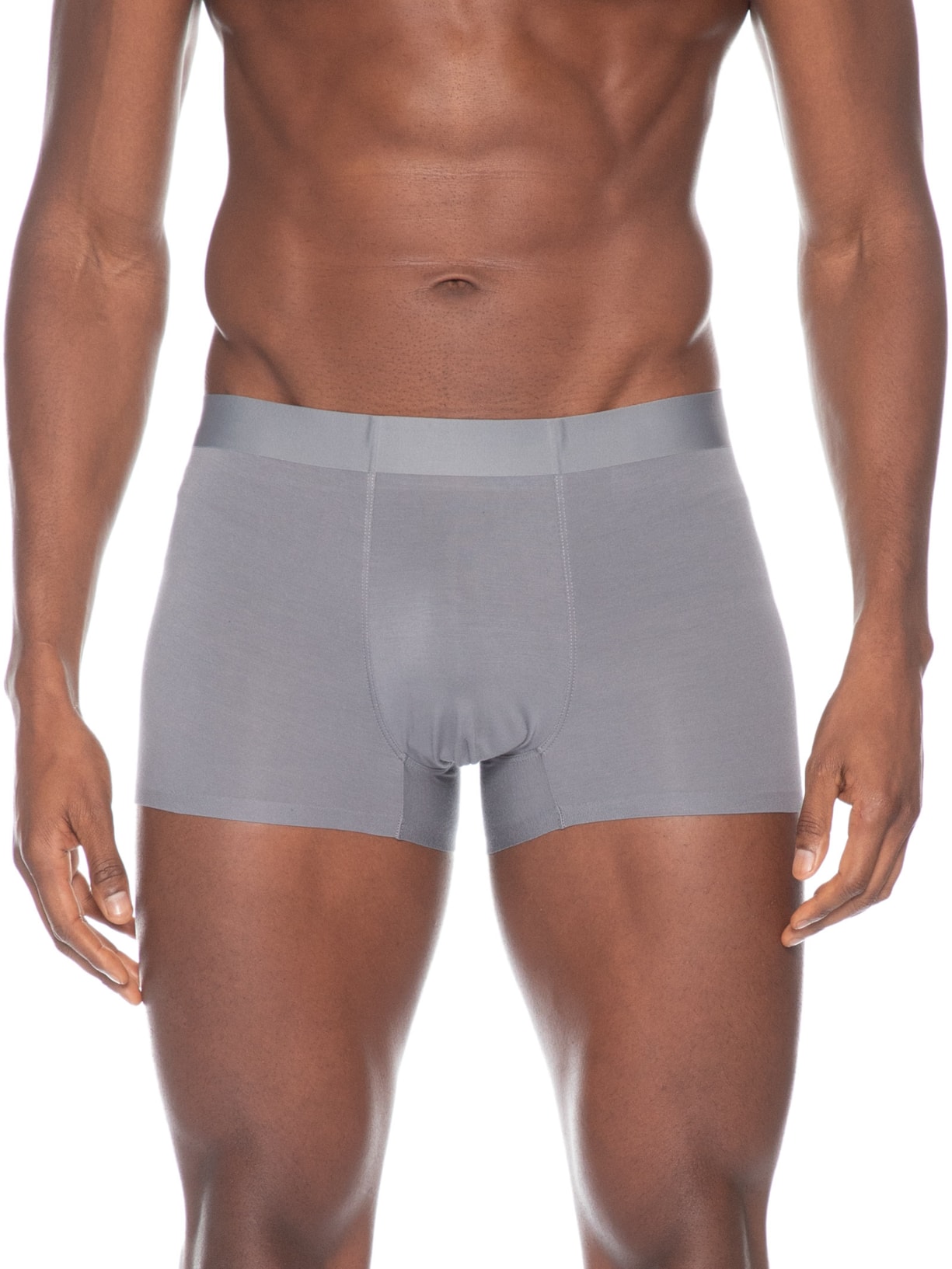 Cueca Boxer Masculina Modal Com Elastano Cinza Escuro Basiq Men