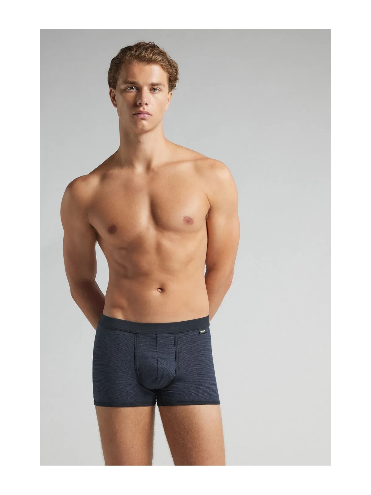 Cueca Boxer Mil Listras Em Algodão Supima Azul Intimissimi