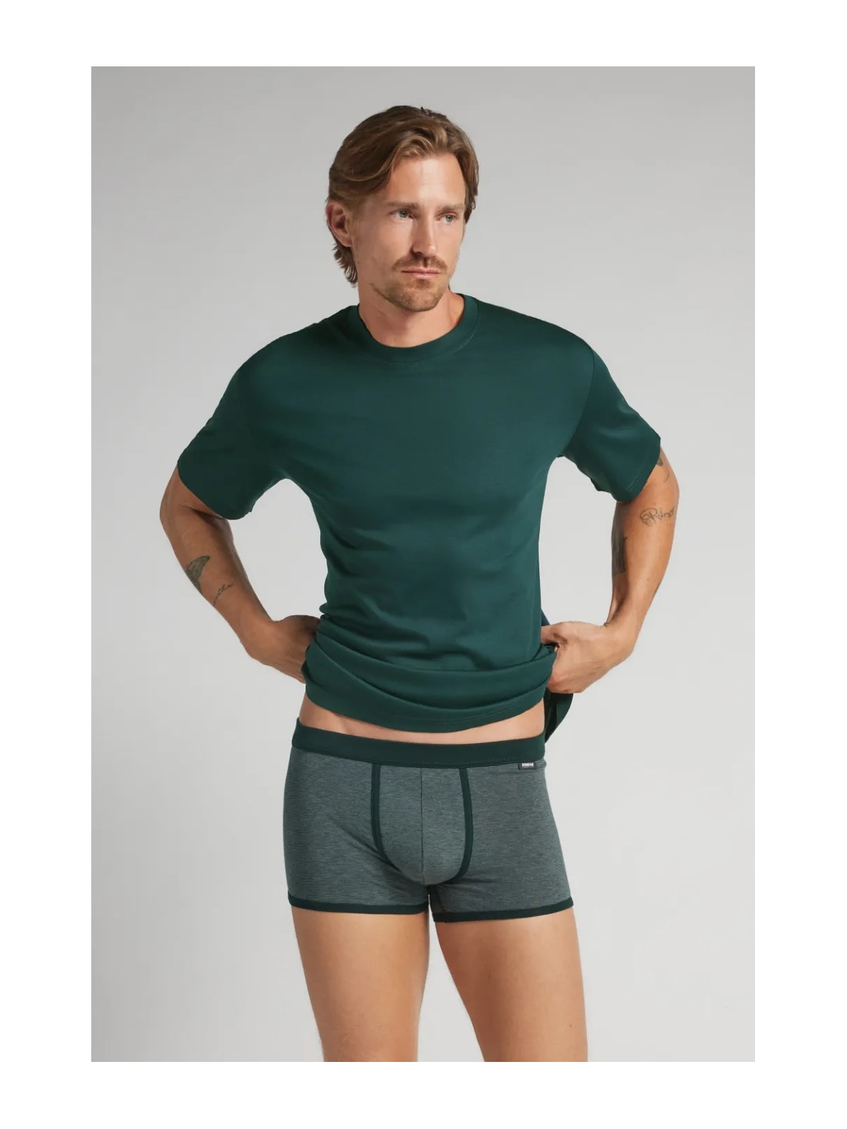 Cueca Boxer Mil Listras Em Algodão Supima Verde Intimissimi