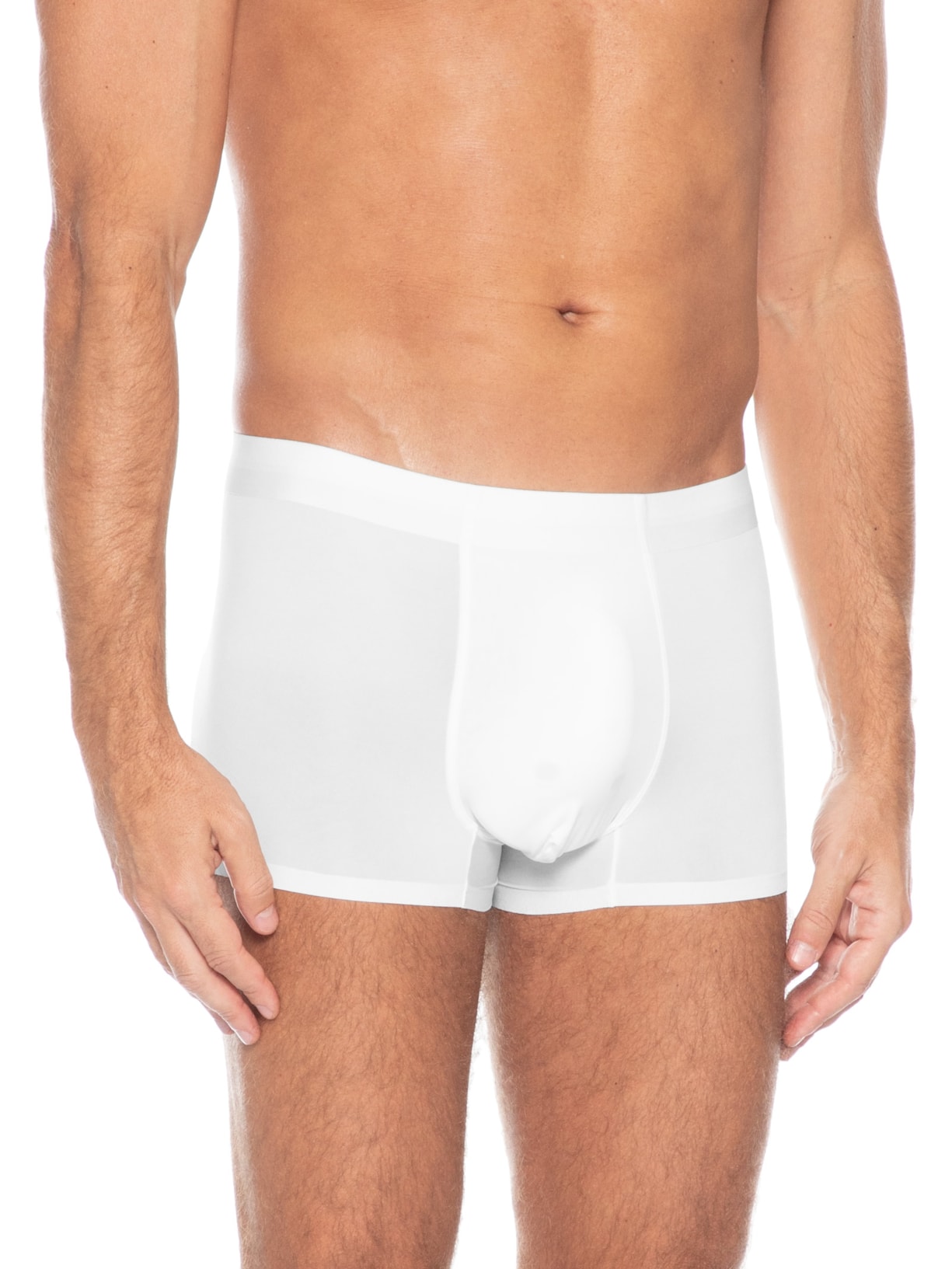 Cueca Boxer Sem Costura Poliamida Branco Basiq Men