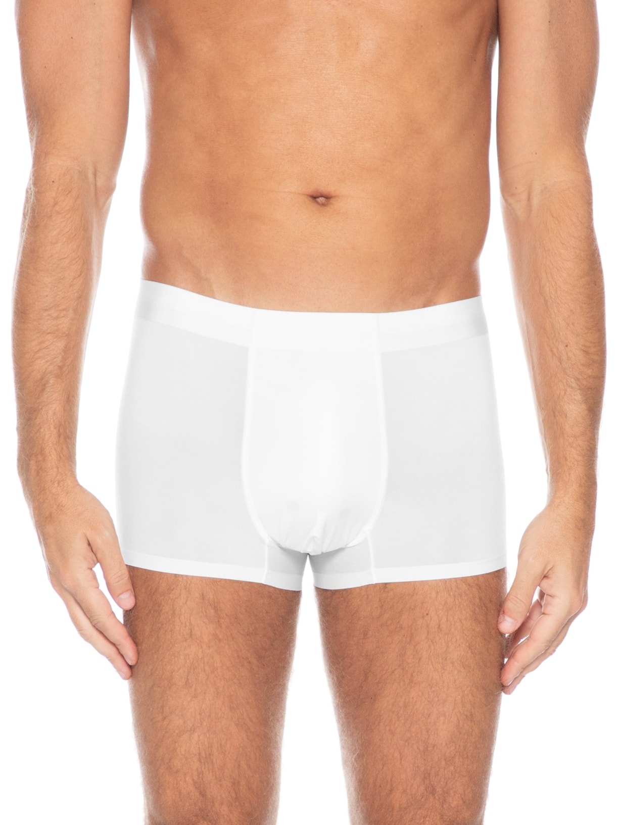 Cueca Boxer Sem Costura Poliamida Branco Basiq Men