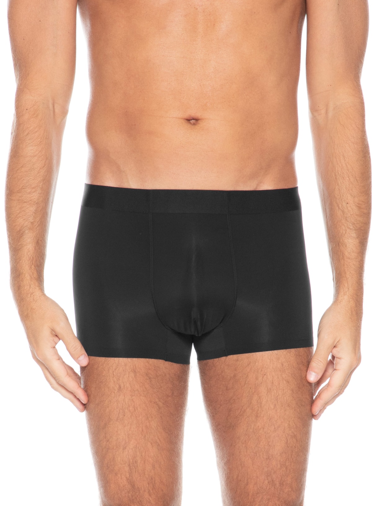 Cueca Boxer Sem Costura Poliamida Preto Basiq Men