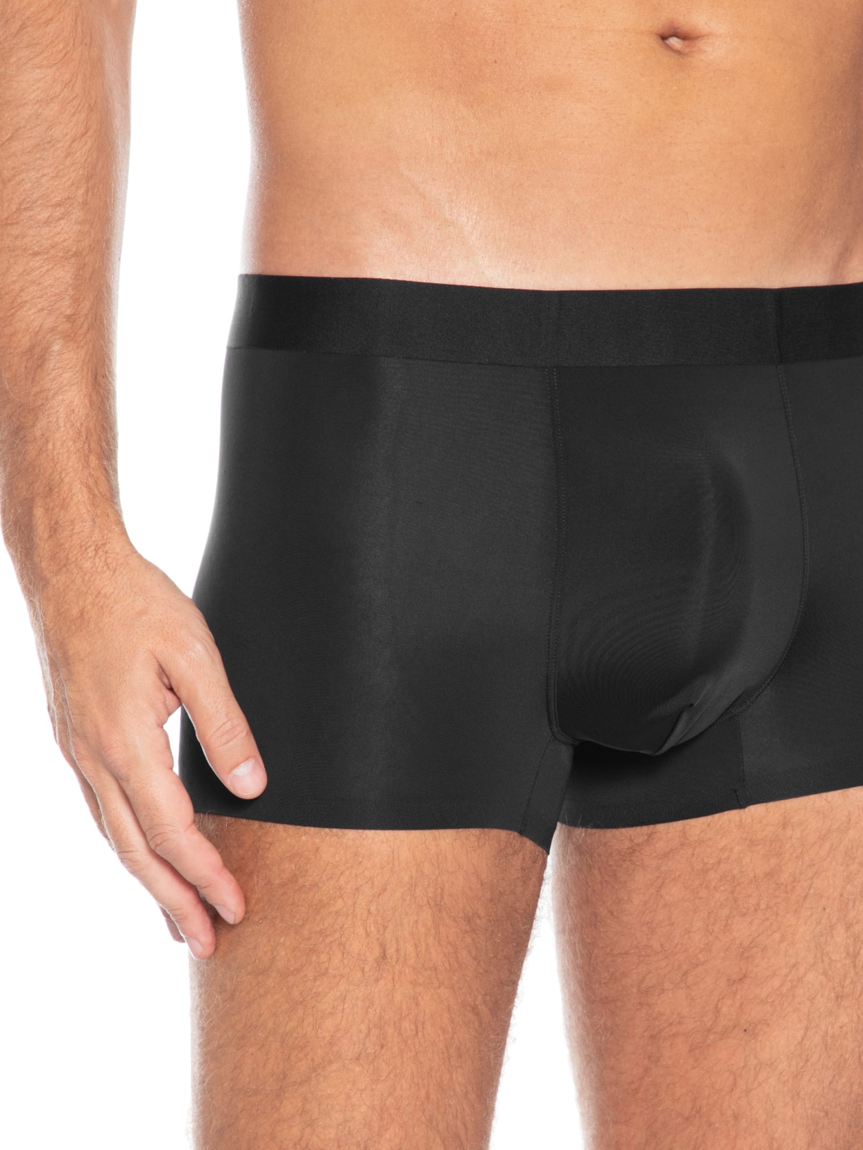 Cueca Boxer Sem Costura Poliamida Preto Basiq Men