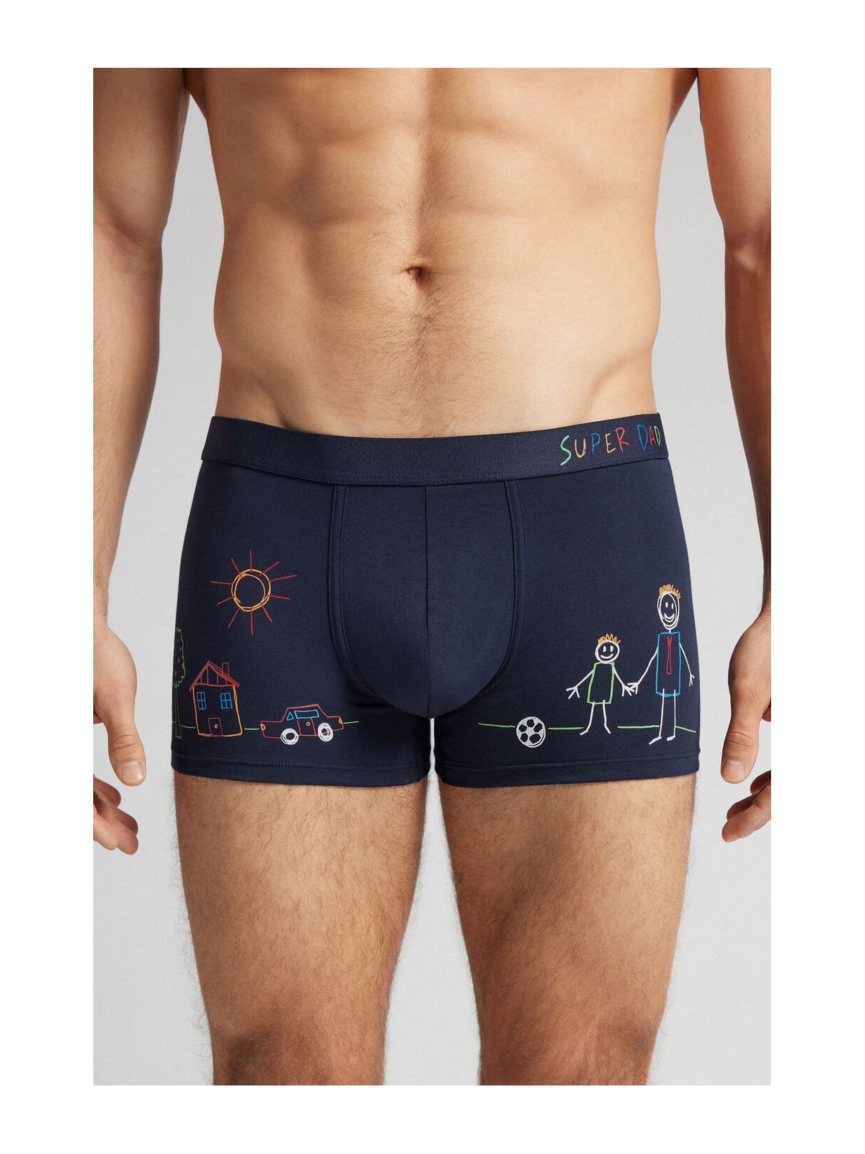 Cueca Boxer Super Dad Em Algodão Supima Azul Intimissimi