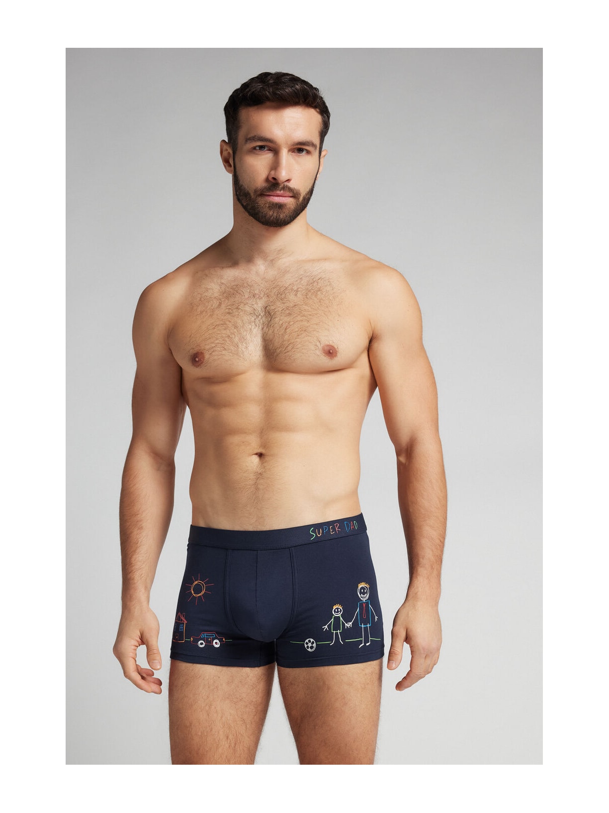 Cueca Boxer Super Dad Em Algodão Supima Azul Intimissimi