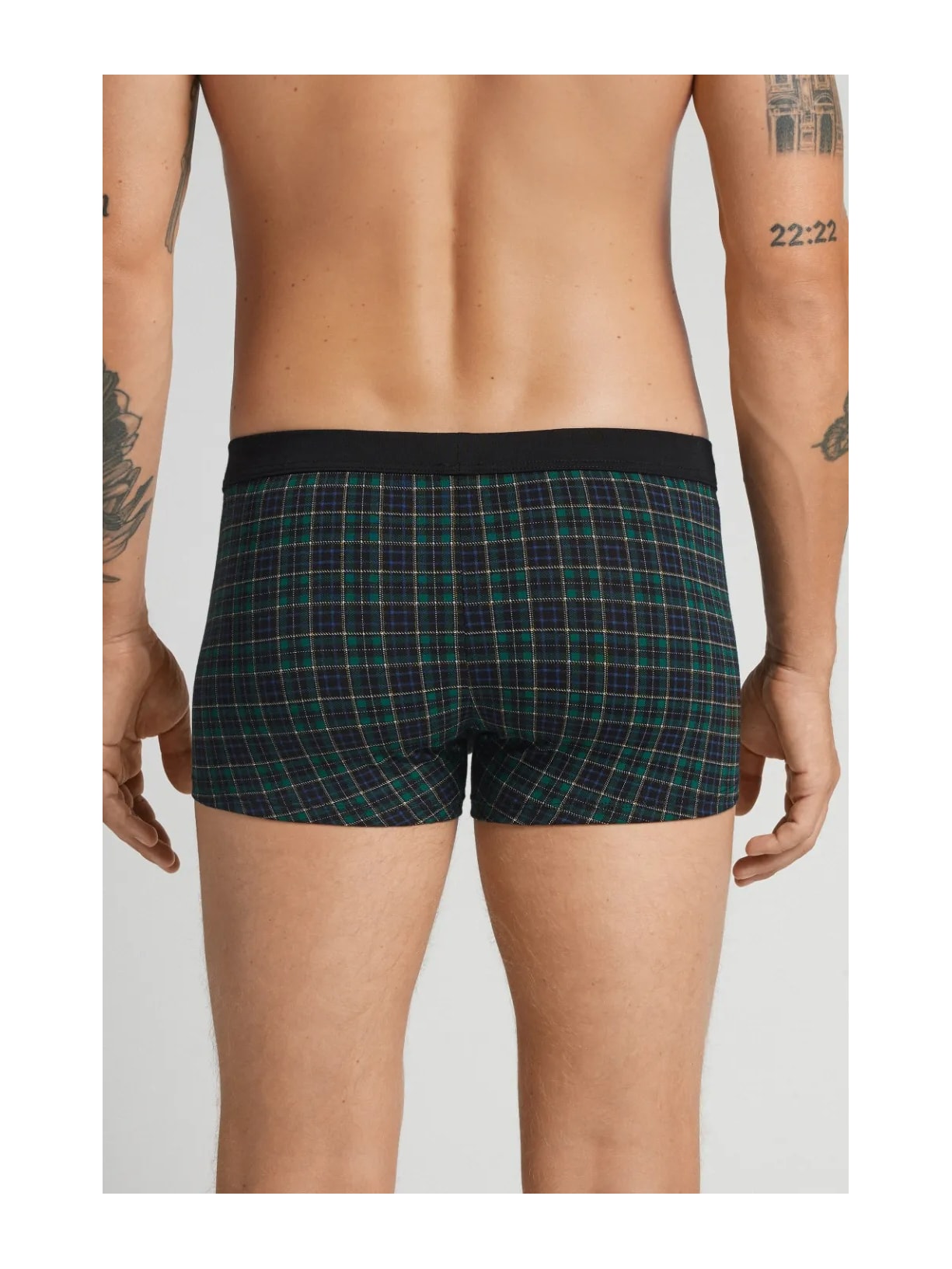 Cueca Boxer Xadrez Em Algodão Supima Verde Intimissimi