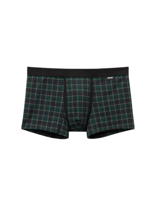 Cueca Boxer Xadrez Em Algodão Supima - Verde