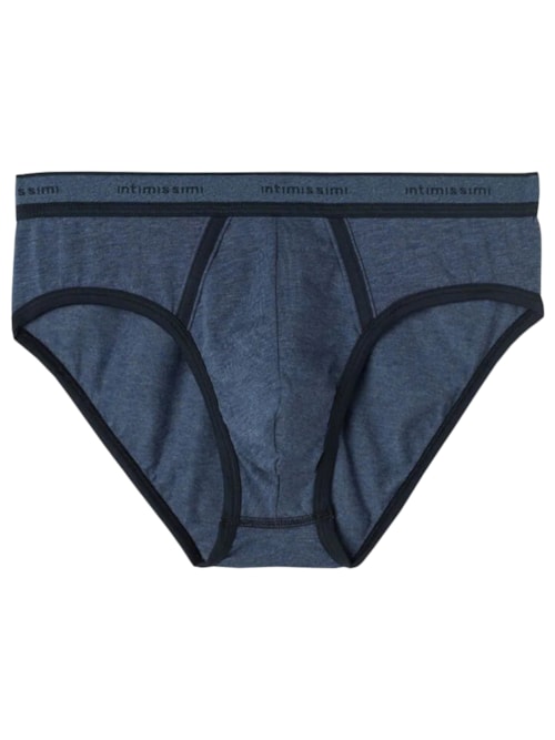 Cueca Em Algodão Supima® Elasticizado Com Logotipo - Azul