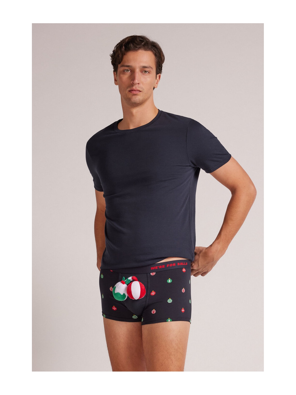 Cueca Em Algodão Supima Christmas Balls Azul Intimissimi