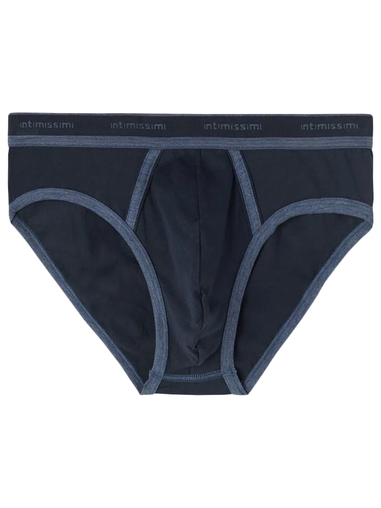 Cueca Em Algodão Supima® Elasticizado Com Logotipo - Azul