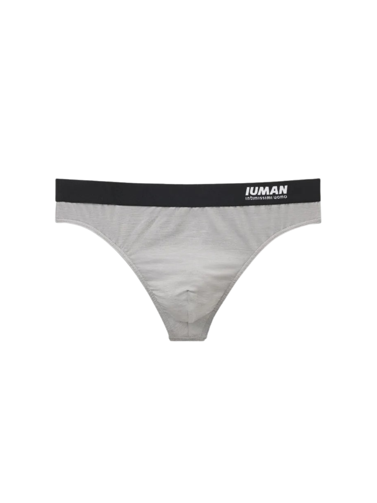 Cueca Fio Dental Em Microfibra Com Logótipo - Cinza