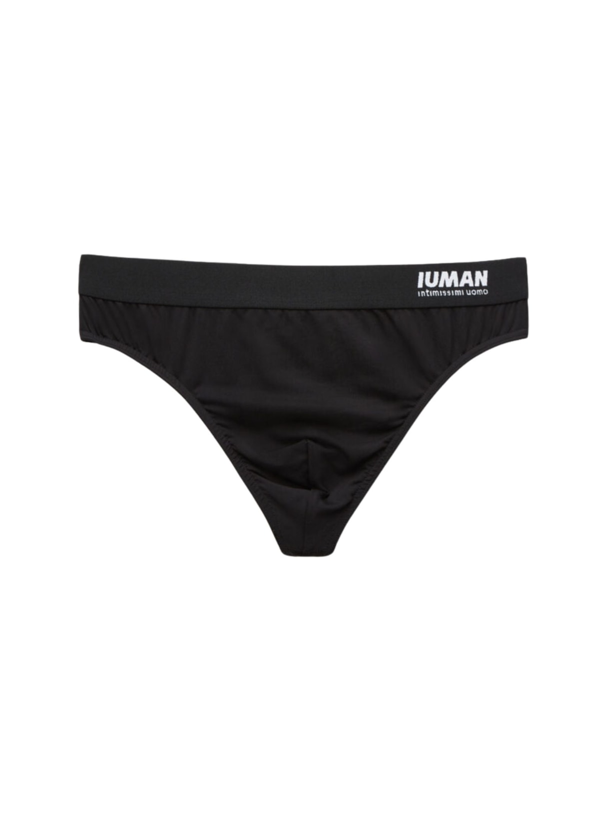 Cueca Fio Dental Em Microfibra Com Logótipo Preto Intimissimi