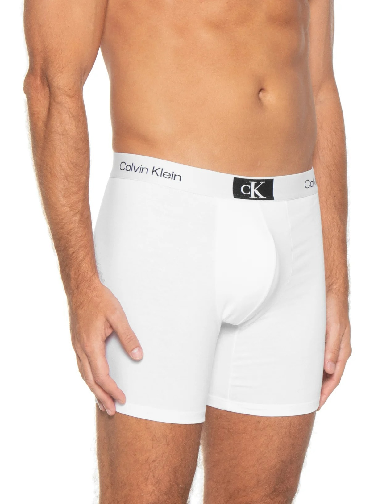 Cueca Long Boxer Cotton Branco Calvin Klein Underwear