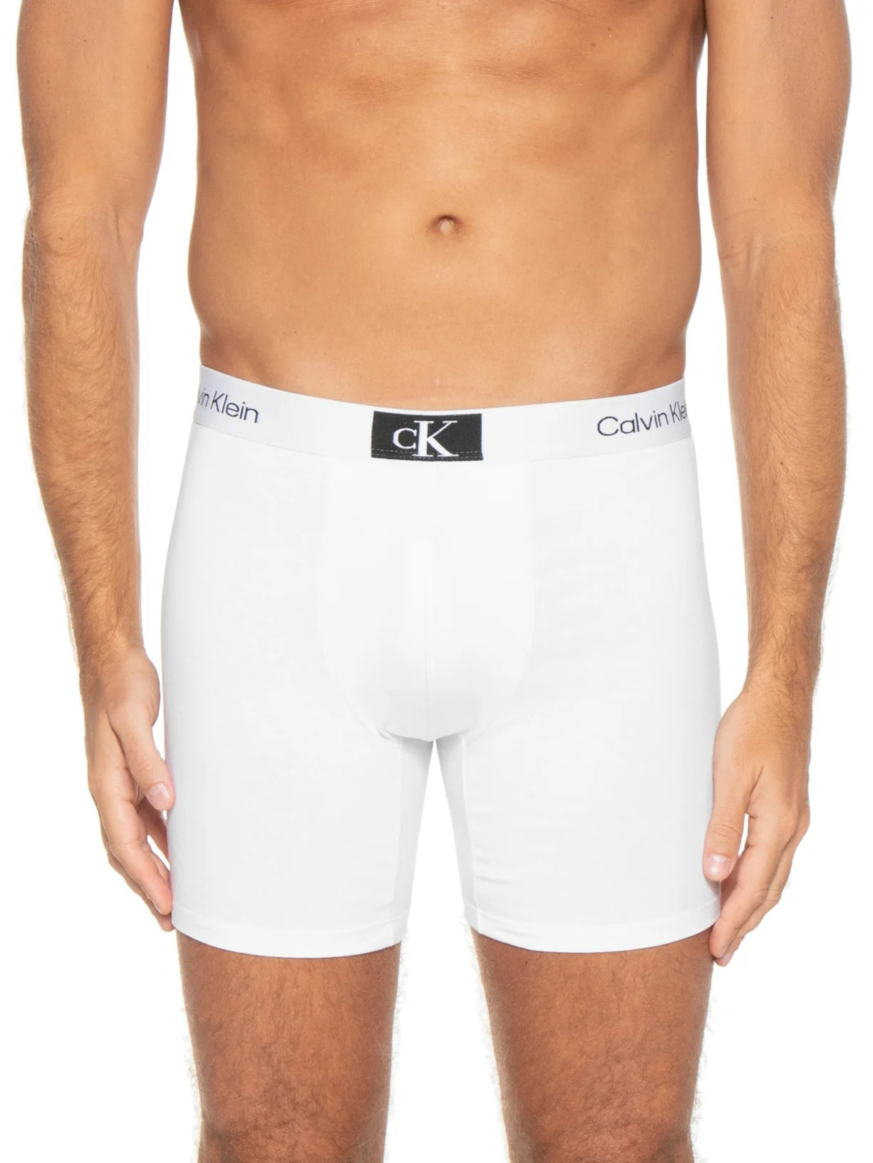 Cueca Long Boxer Cotton Branco Calvin Klein Underwear