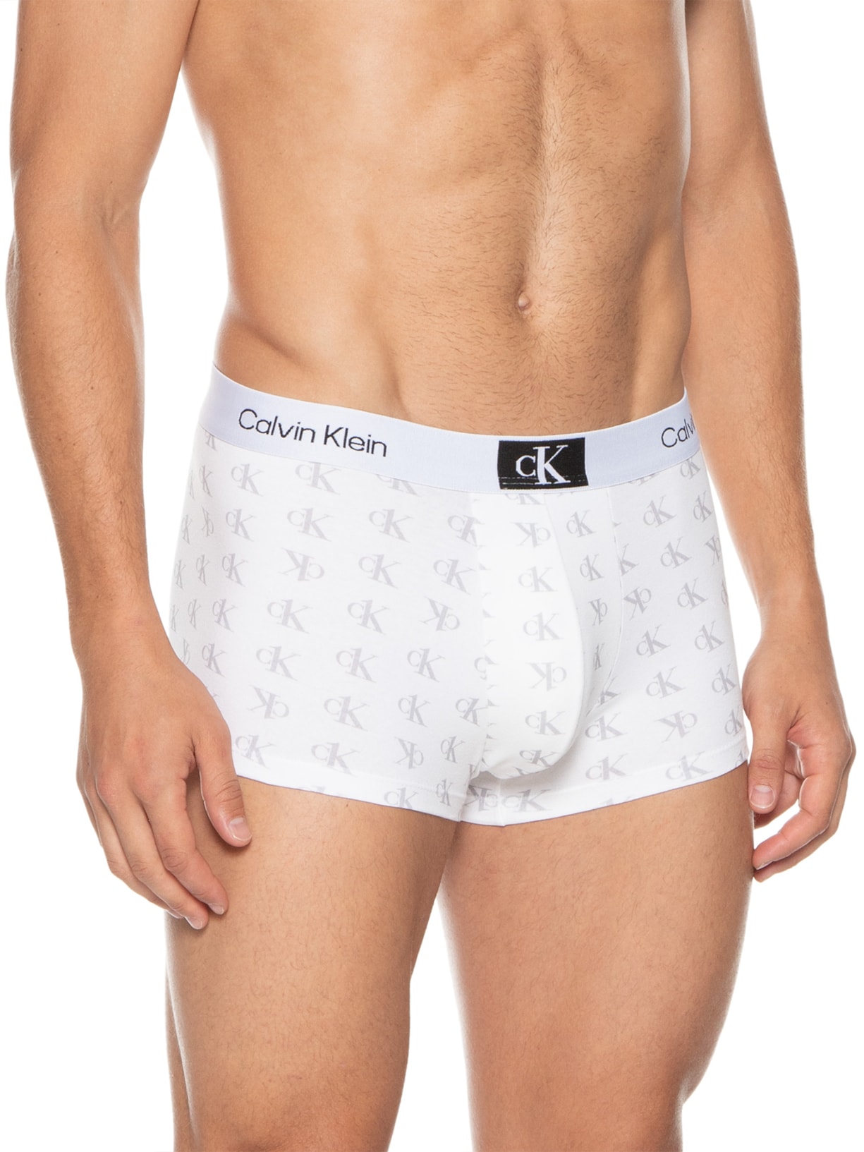 Cueca Low Rise Trunk 1996 Print Staggered Branco Calvin Klein Underwear