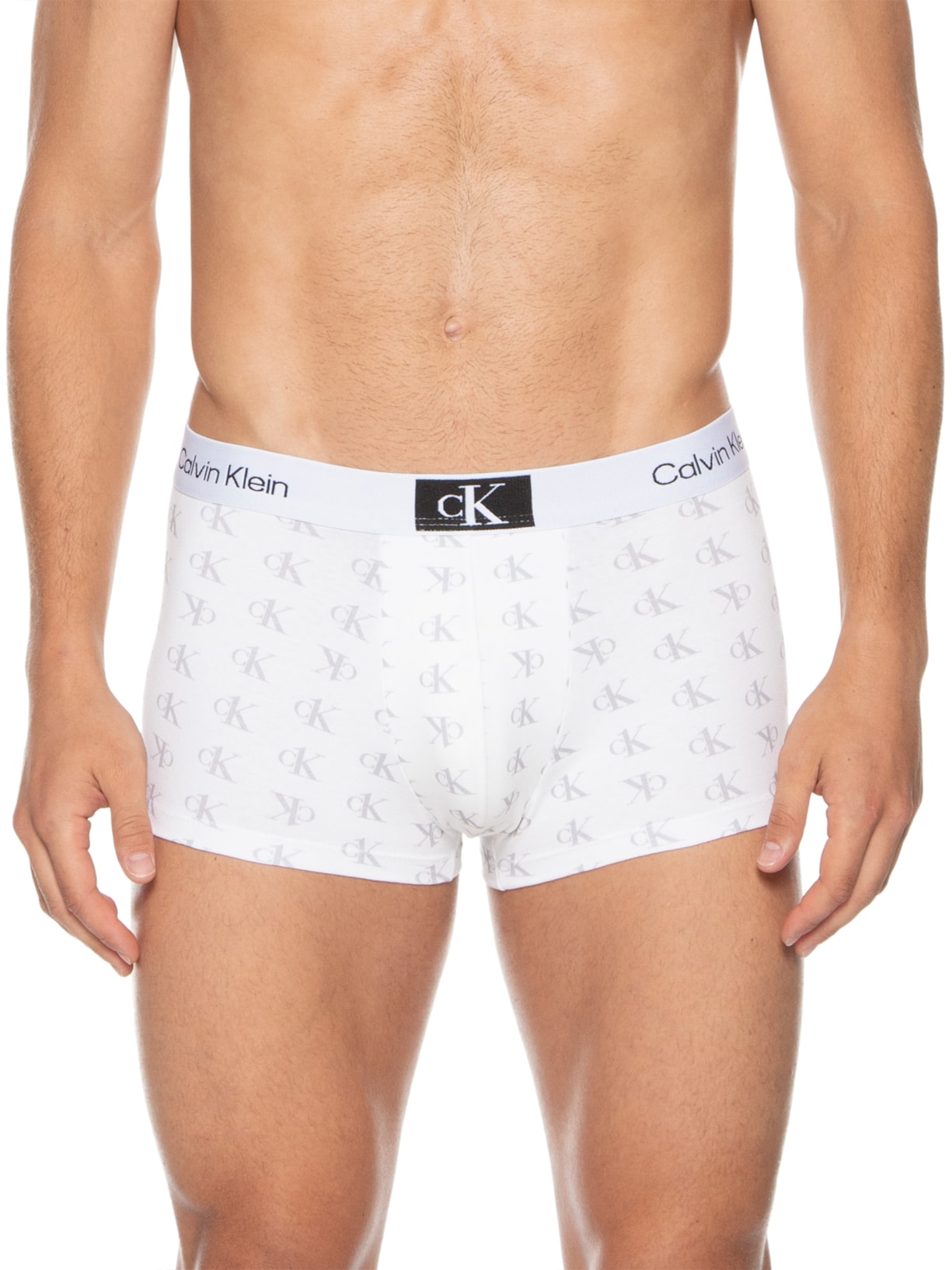 Cueca Low Rise Trunk 1996 Print Staggered Branco Calvin Klein Underwear