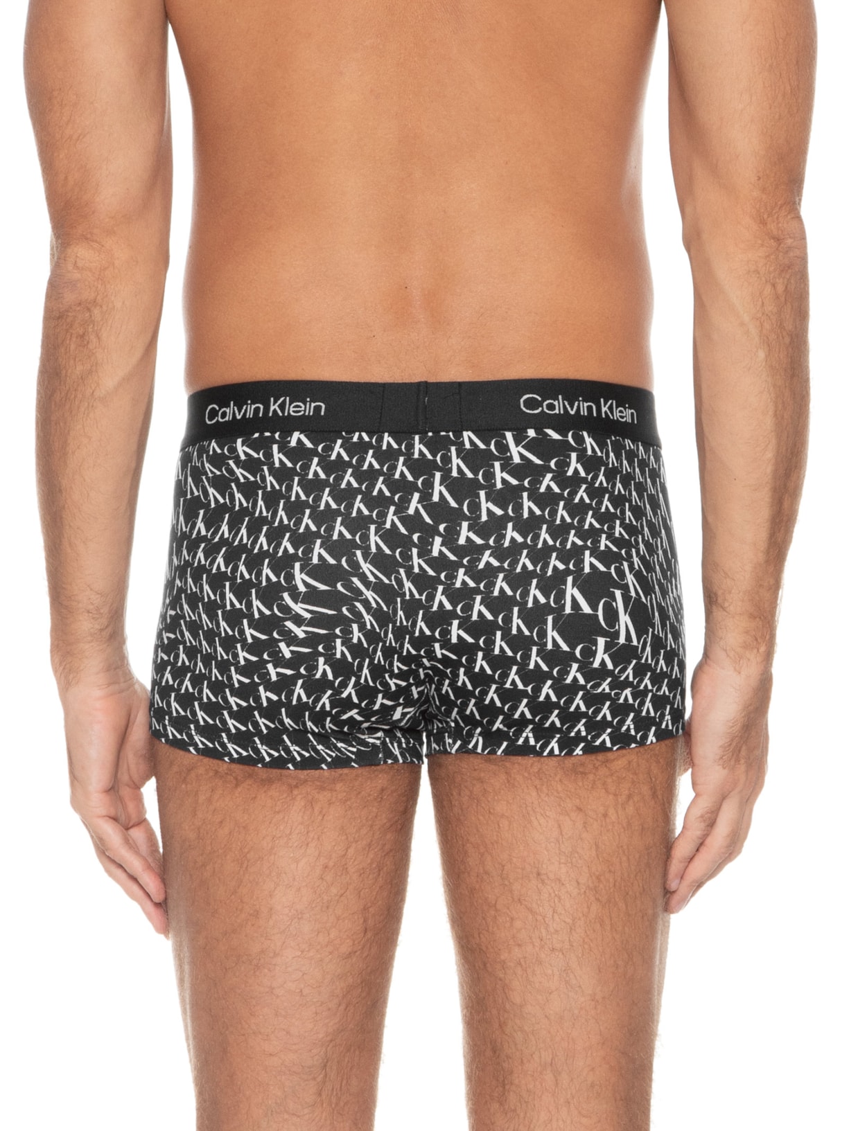 Cueca Low Rise Trunk 1996 Print Warped Preto Calvin Klein Underwear