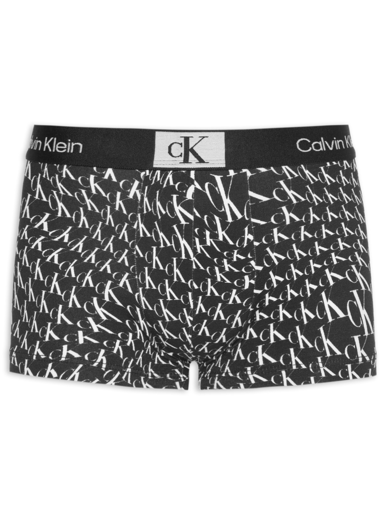Cueca Low Rise Trunk 1996 Print Warped Preto Calvin Klein Underwear