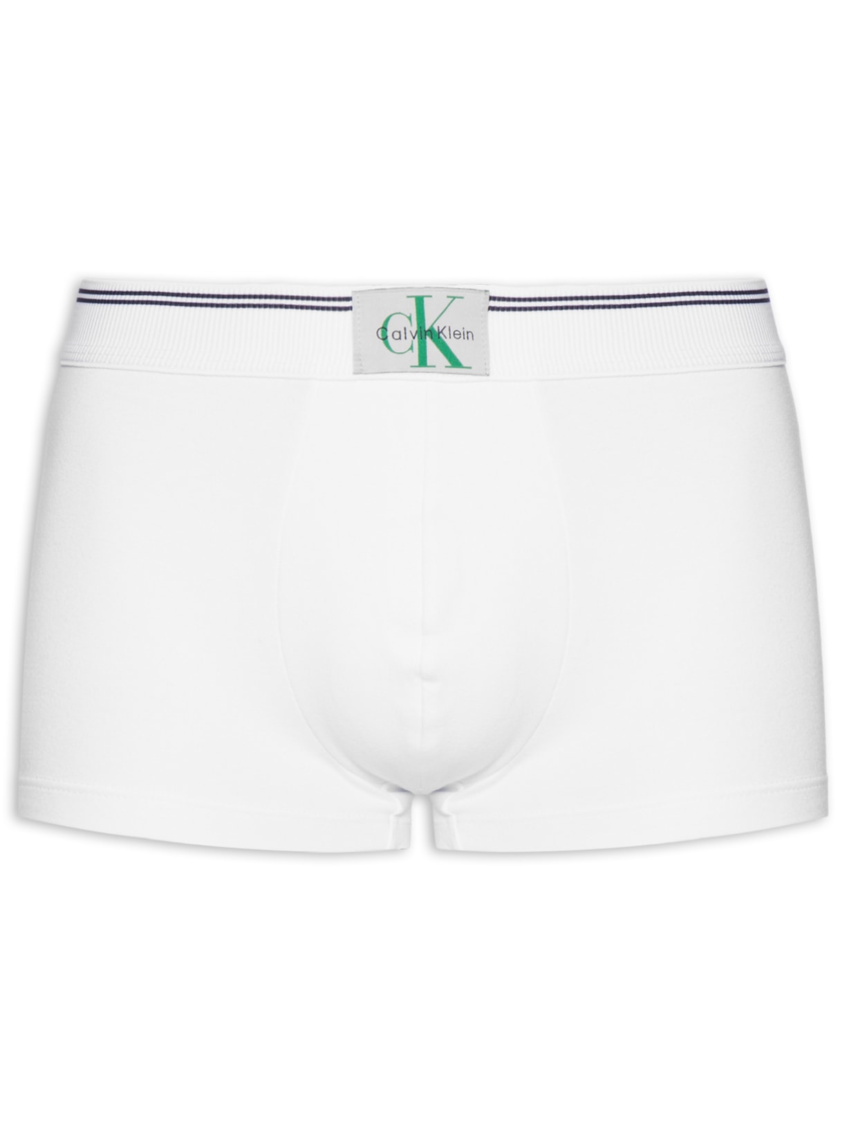 Cueca Low Rise Trunk Cotton Graphic Stripe Branco Calvin Klein Underwear