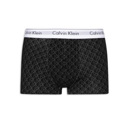 Cueca Low Rise Trunk Estampada Modern Cotton - Preto