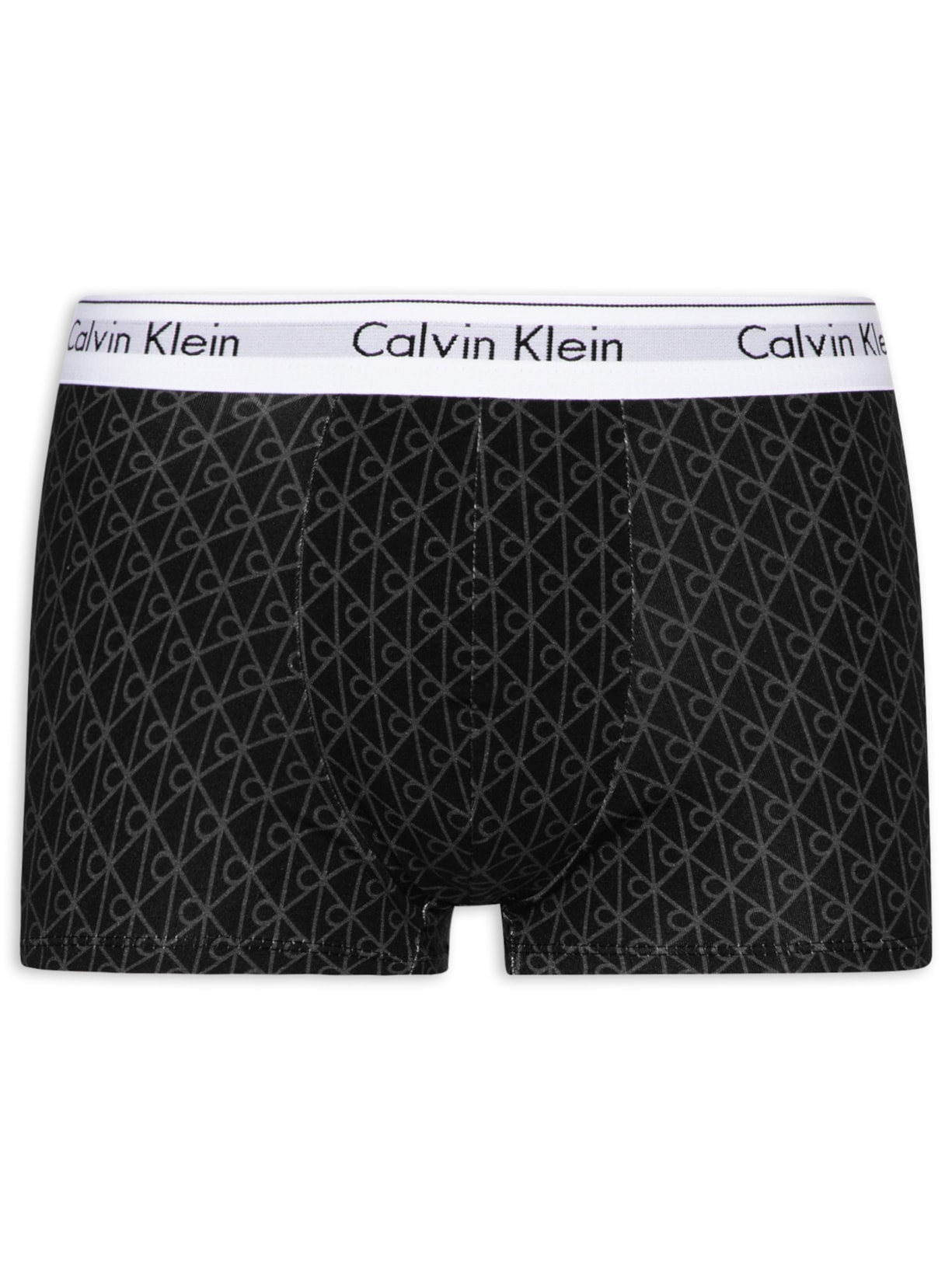 Cueca Low Rise Trunk Estampada Modern Cotton - Preto