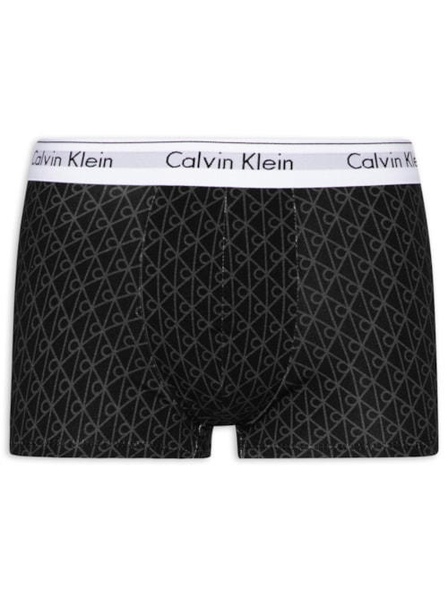 Cueca Low Rise Trunk Estampada Modern Cotton - Preto