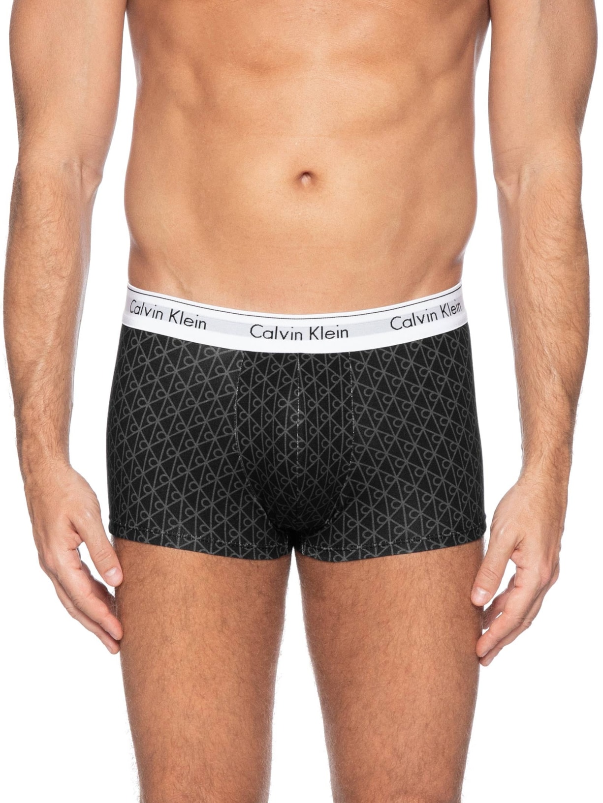 Cueca Low Rise Trunk Estampada Modern Cotton Preto Calvin Klein Underwear