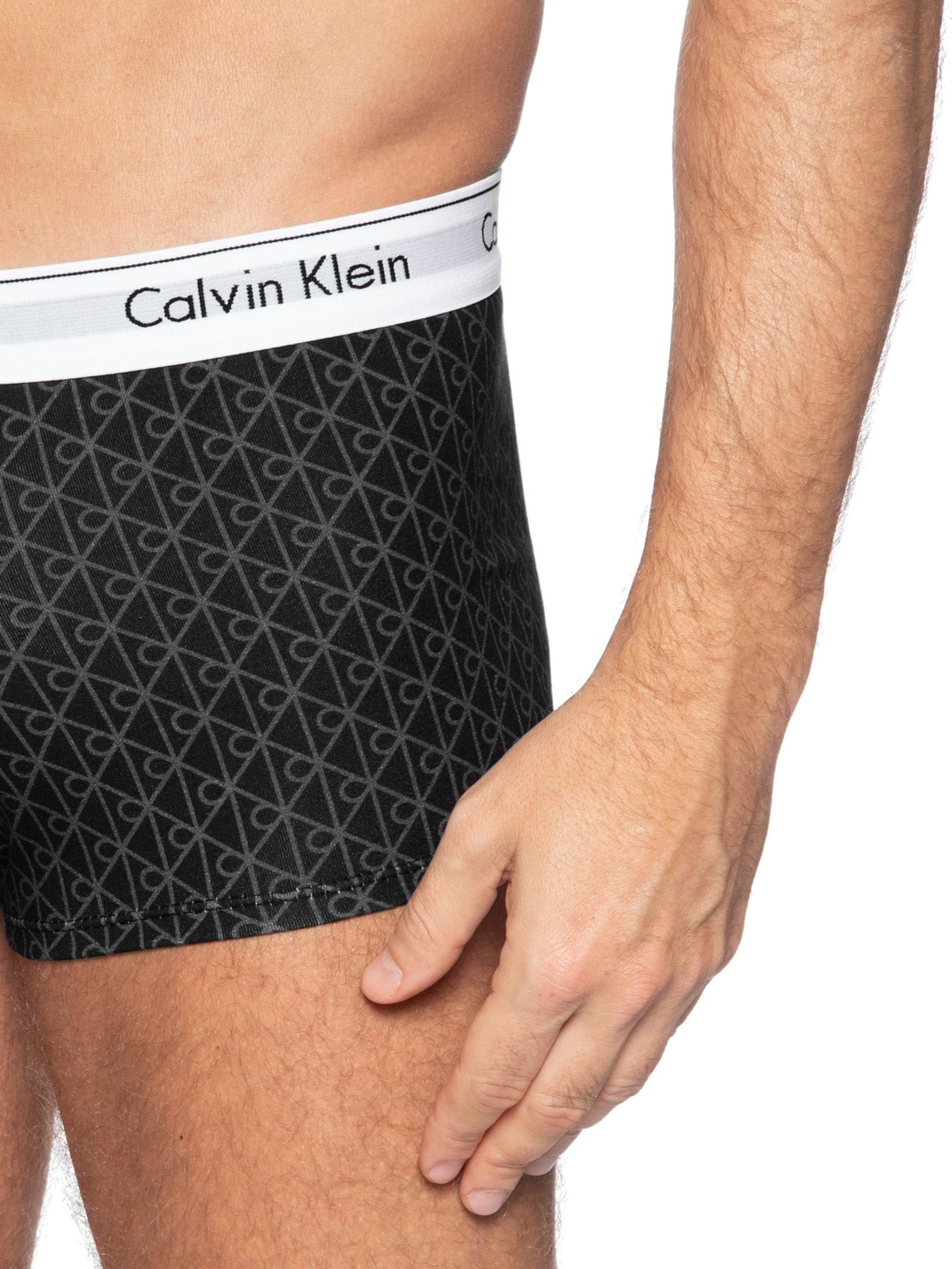 Cueca Low Rise Trunk Estampada Modern Cotton Preto Calvin Klein Underwear