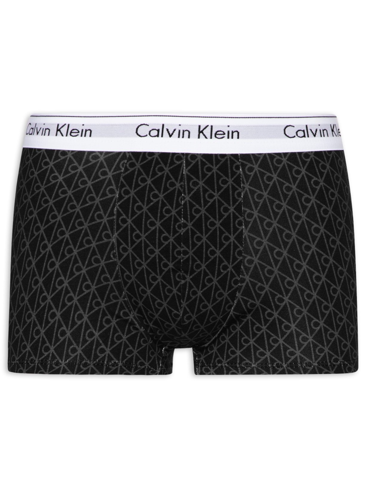 Cueca Low Rise Trunk Estampada Modern Cotton - Preto