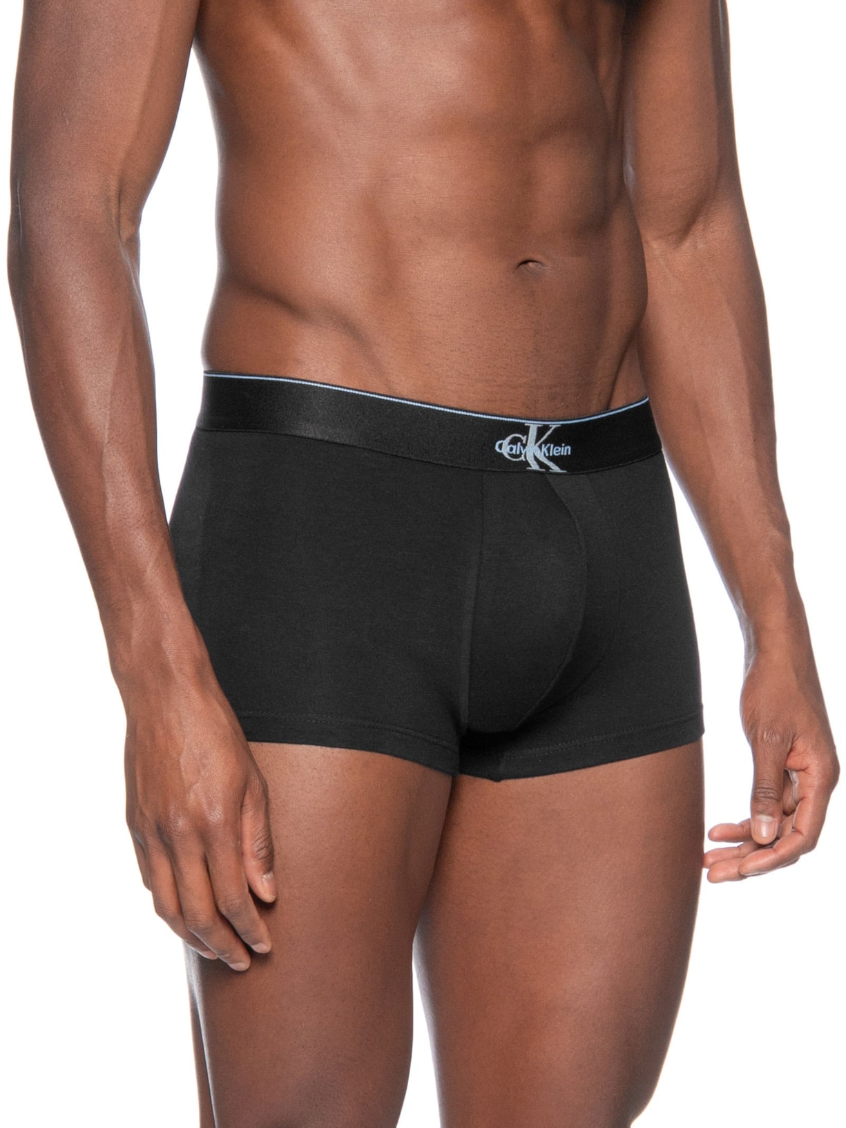 Cueca Low Rose Trunk Cotton Graphic Preto Calvin Klein Underwear